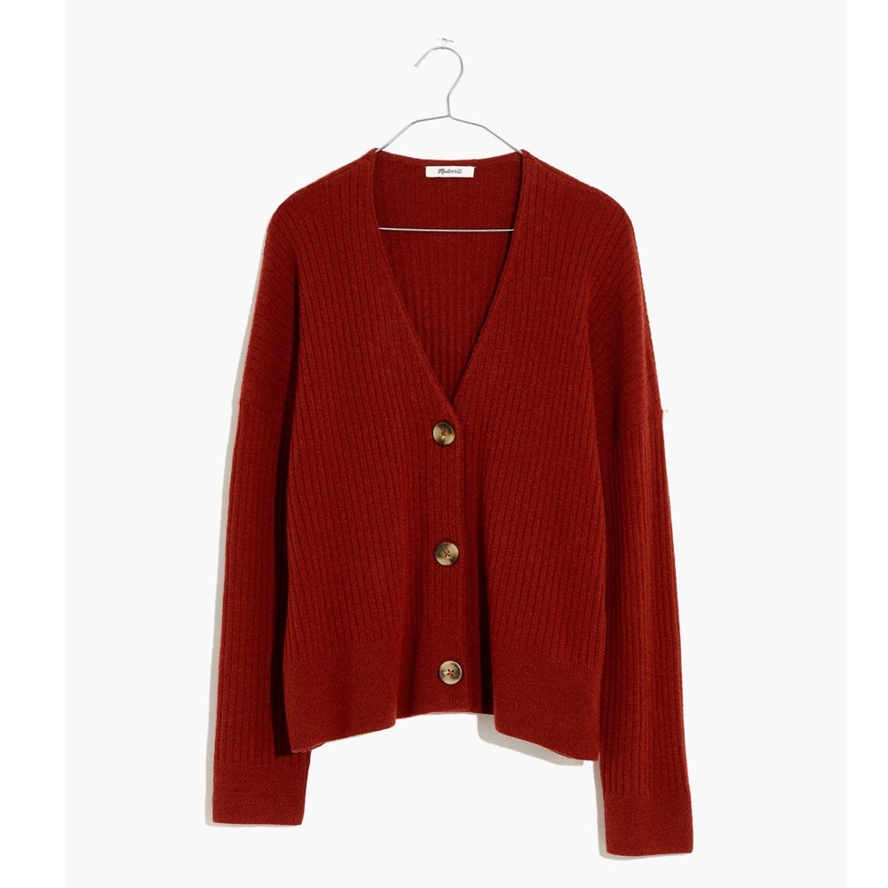 Madewell Cameron Ribbed Cardigan Sweater in Coziest Yarn